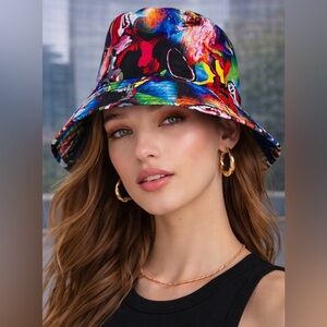 🎨 NWOT! Marbled Colors Bucket Hat